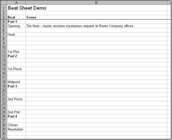 Demo Beat Sheet